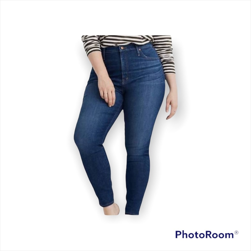 MADEWELL Curvy High Rise Skinny Jean EUC Sz 36 Stretch Denim in a medium wash